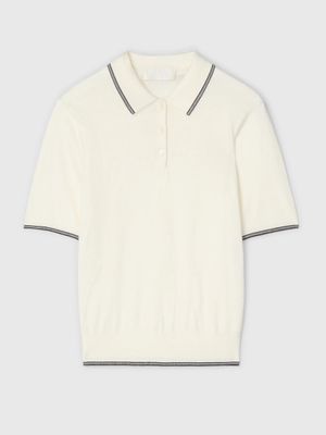 FWSS Knit Polo Tee Cream Pinstripe