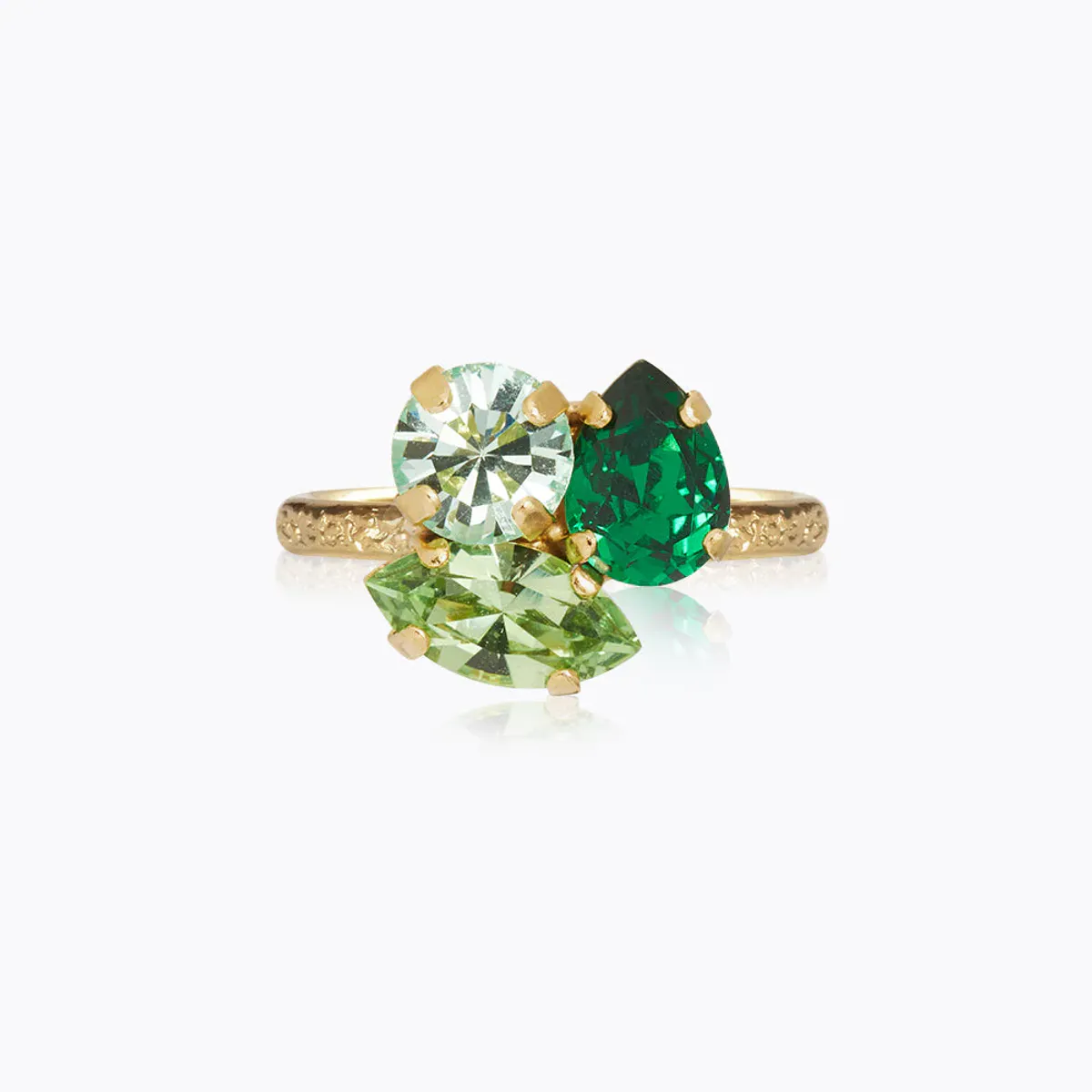 CAROLINE SVEDBOM ANA RING GOLD GREEN COMBO