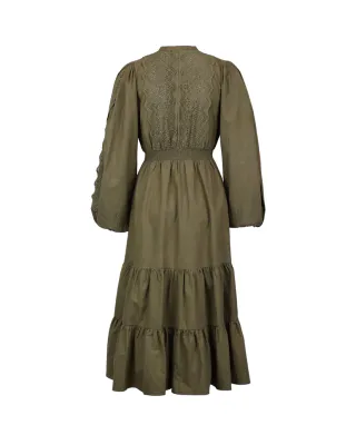 BY TIMO Winter Cotton Midi Dress Olive 