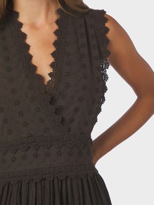 NEO NOIR Arista Lace Dress Dark Brown 