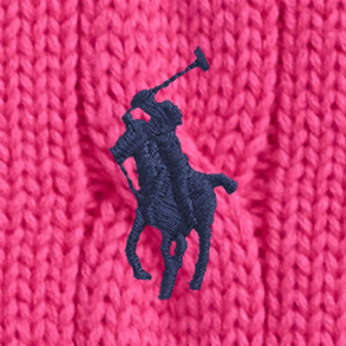 RALPH LAUREN COTTON CABLE KNIT LONG SLEEVE CARDIGAN PINK