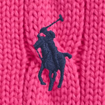 RALPH LAUREN COTTON CABLE KNIT LONG SLEEVE CARDIGAN PINK