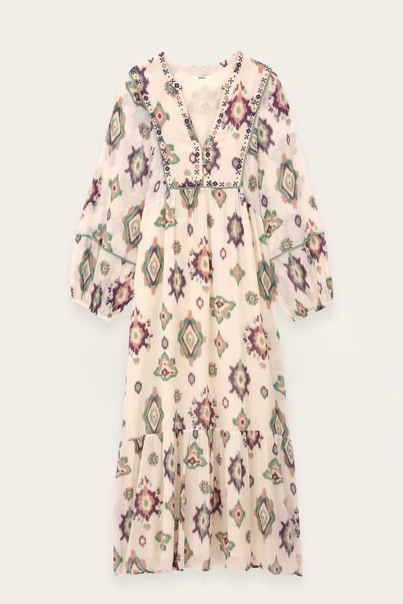 BA&SHOULD OELIA DRESS ECRU