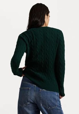POLO RALPH LAUREN POLO RALPH LAUREN CABLE WOOL-CASHMERE CREWNECK JUMPER - STRIKKEGENSER - COLLEGE GREEN
