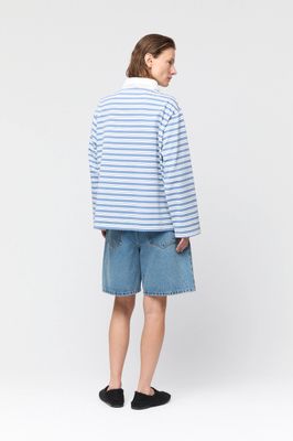 FWSS Rugby Top Powder Blue and Cream Stripe