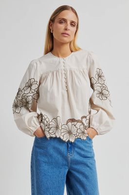 SECOND FEMALE ELINOR BLOUSE SOFT BEIGE 