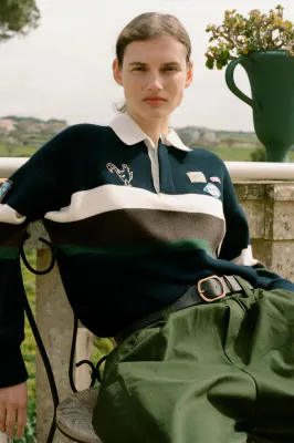 SEA NEW YORK Arther Varsity Knit Rugby Shirt Multi 
