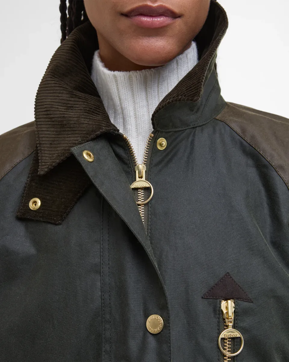 Barbour Evette Wax Jacket Green 