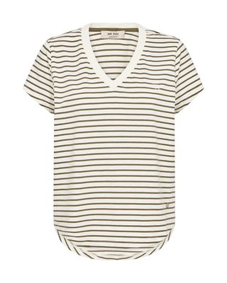 MOS MOSH KALA V-SS STRIPE TEE OLIVE NIGHT 