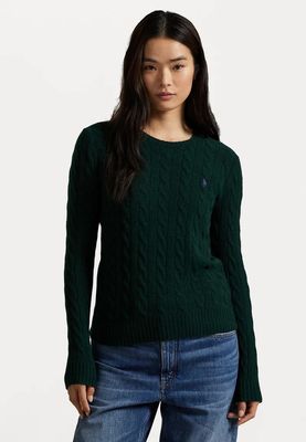 POLO RALPH LAUREN POLO RALPH LAUREN CABLE WOOL-CASHMERE CREWNECK JUMPER - STRIKKEGENSER - COLLEGE GREEN