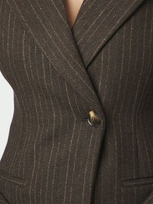 NEO NOIR Bowie Stripe Blazer Brown 