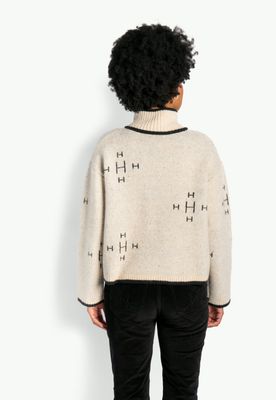 HEST Iben Zip Jacket Light Beige Melange