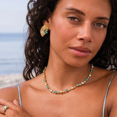 CAROLINE SVEDBOM Calanthe Necklace / Laguna Combo GOLD 